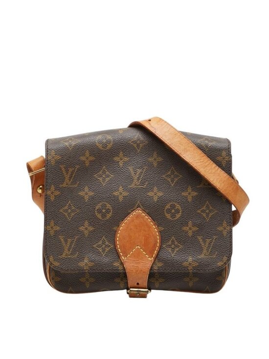 Louis Vuitton Handbags - Louis Vuitton Monogram Cartouchiere MM Crossbody Shoulder Bag Brown Leather